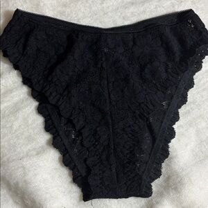 Bambagia Black Lace Bikini Panties Made in Italy Sz Med NWOT